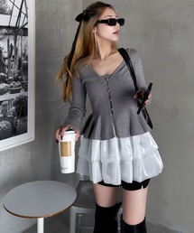 ROYAL PARTY(ロイヤルパーティー)のドッキングペプラムニットアンサンブル(アンサンブル)