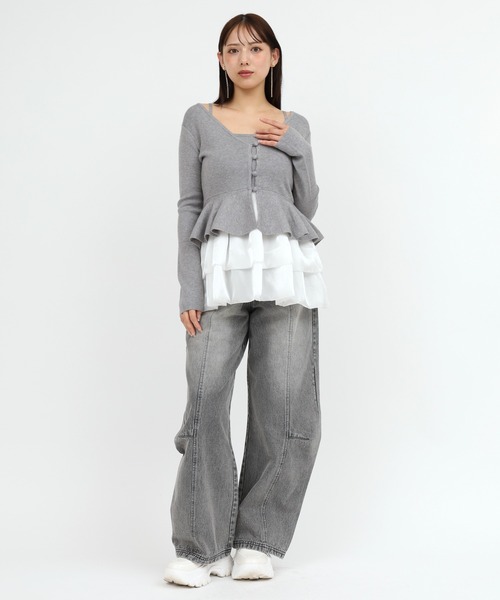 ドッキングペプラムニットアンサンブル（アンサンブル）｜ROYAL PARTY