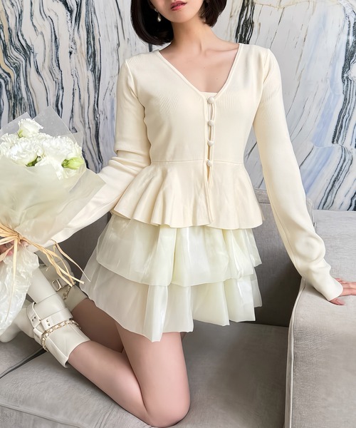 ドッキングペプラムニットアンサンブル（アンサンブル）｜ROYAL PARTY