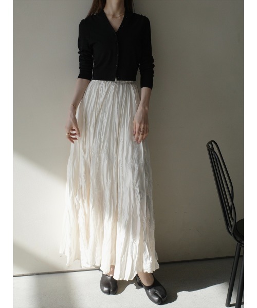 amel（エイメル）の「【RE ARRIVAL】ワッシャーボリュームロングスカート/アイボリー（スカート・レディース・アイボリー・FREE）」の2枚目の写真