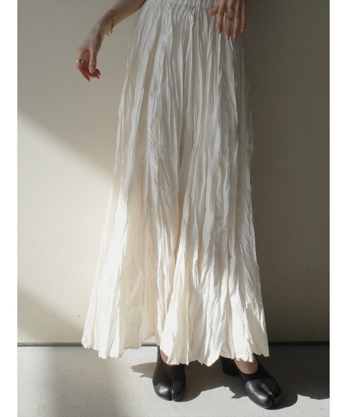 amel（エイメル）の「【RE ARRIVAL】ワッシャーボリュームロングスカート/アイボリー（スカート・レディース・アイボリー・FREE）」の5枚目の写真