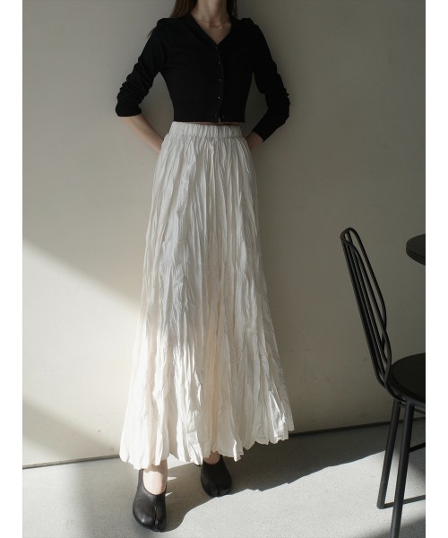 amel（エイメル）の「【RE ARRIVAL】ワッシャーボリュームロングスカート/アイボリー（スカート・レディース・アイボリー・FREE）」の6枚目の写真