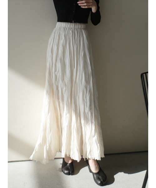 amel（エイメル）の「【RE ARRIVAL】ワッシャーボリュームロングスカート/アイボリー（スカート・レディース・アイボリー・FREE）」の7枚目の写真