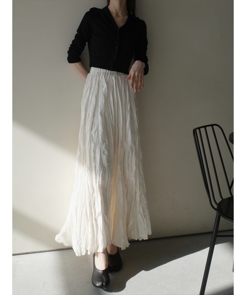 amel（エイメル）の「【RE ARRIVAL】ワッシャーボリュームロングスカート/アイボリー（スカート・レディース・アイボリー・FREE）」の8枚目の写真
