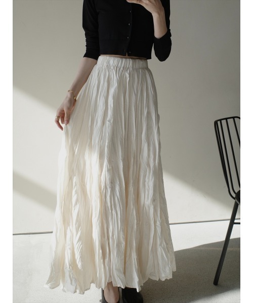 amel（エイメル）の「【RE ARRIVAL】ワッシャーボリュームロングスカート/アイボリー（スカート・レディース・アイボリー・FREE）」の12枚目の写真