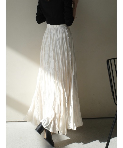 amel（エイメル）の「【RE ARRIVAL】ワッシャーボリュームロングスカート/アイボリー（スカート・レディース・アイボリー・FREE）」の14枚目の写真