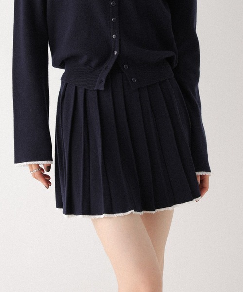 Heather(ヘザー)の「レースプリーツミニスカート 599203(スカート・レディース・ネイビー/グレー/アイボリー・FREE)」の3枚目の写真
