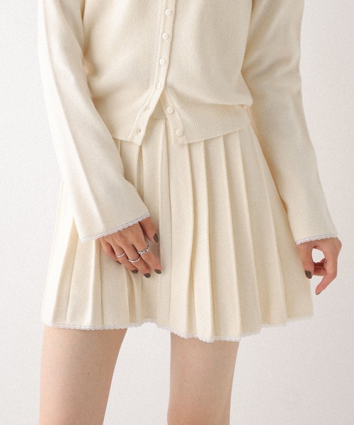 Heather(ヘザー)の「レースプリーツミニスカート 599203(スカート・レディース・ネイビー/グレー/アイボリー・FREE)」の9枚目の写真