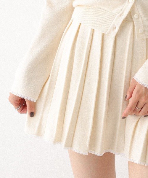Heather(ヘザー)の「レースプリーツミニスカート 599203(スカート・レディース・ネイビー/グレー/アイボリー・FREE)」の10枚目の写真