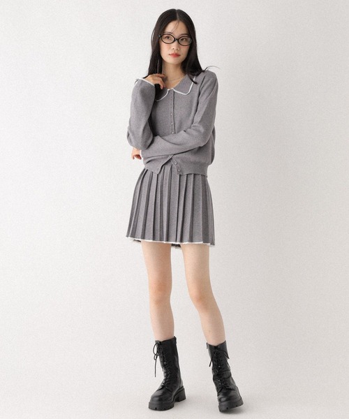 Heather(ヘザー)の「レースプリーツミニスカート 599203(スカート・レディース・ネイビー/グレー/アイボリー・FREE)」の11枚目の写真