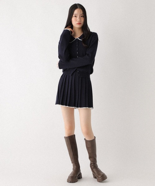 Heather(ヘザー)の「レースプリーツミニスカート 599203(スカート・レディース・ネイビー/グレー/アイボリー・FREE)」の18枚目の写真