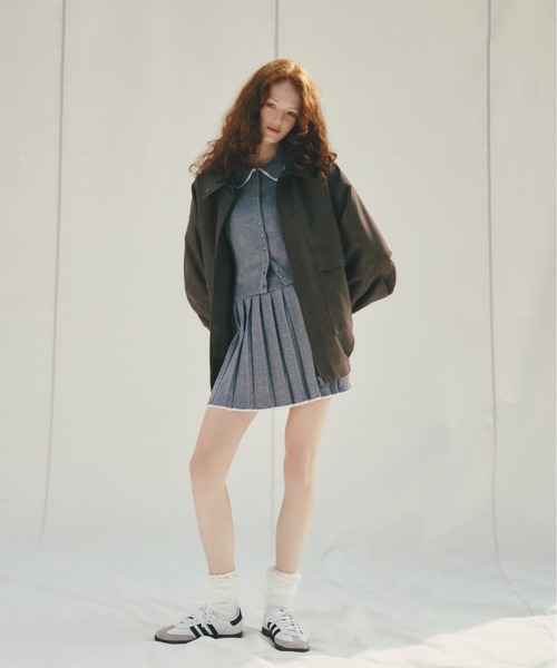 Heather(ヘザー)の「レースプリーツミニスカート 599203(スカート・レディース・ネイビー/グレー/アイボリー・FREE)」の6枚目の写真