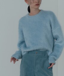 ドロップショルダーシャギーニット