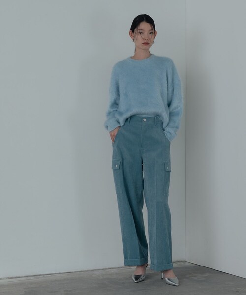 GALLEST(ギャレスト)の「ドロップショルダーシャギーニット(ニット/セーター・レディース・ライトグレー/ホワイト/サックスブルー/ピンク系・38)」の7枚目の写真