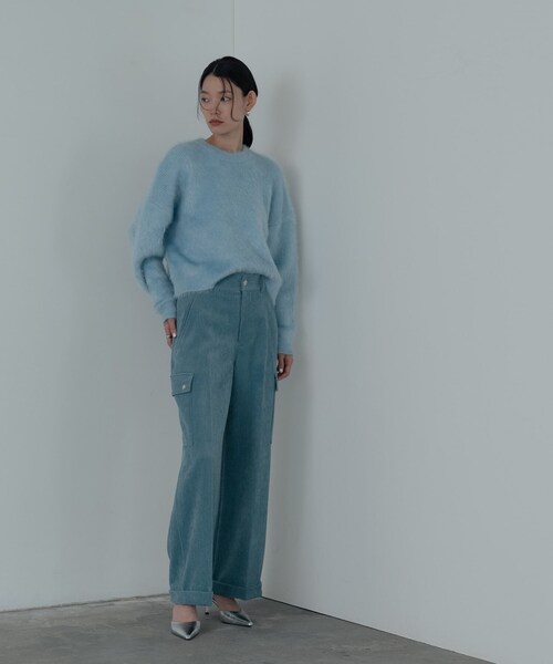 GALLEST(ギャレスト)の「ドロップショルダーシャギーニット(ニット/セーター・レディース・ライトグレー/ホワイト/サックスブルー/ピンク系・38)」の8枚目の写真