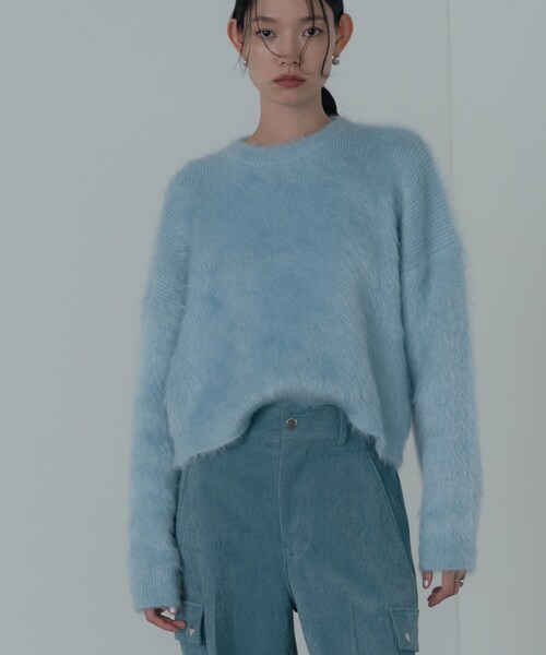 GALLEST(ギャレスト)の「ドロップショルダーシャギーニット(ニット/セーター・レディース・ライトグレー/ホワイト/サックスブルー/ピンク系・38)」の9枚目の写真