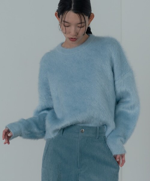 GALLEST(ギャレスト)の「ドロップショルダーシャギーニット(ニット/セーター・レディース・ライトグレー/ホワイト/サックスブルー/ピンク系・38)」の10枚目の写真