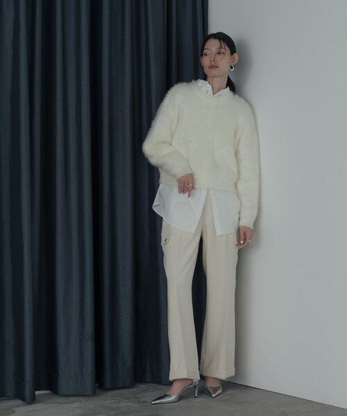 GALLEST(ギャレスト)の「ドロップショルダーシャギーニット(ニット/セーター・レディース・ライトグレー/ホワイト/サックスブルー/ピンク系・38)」の20枚目の写真