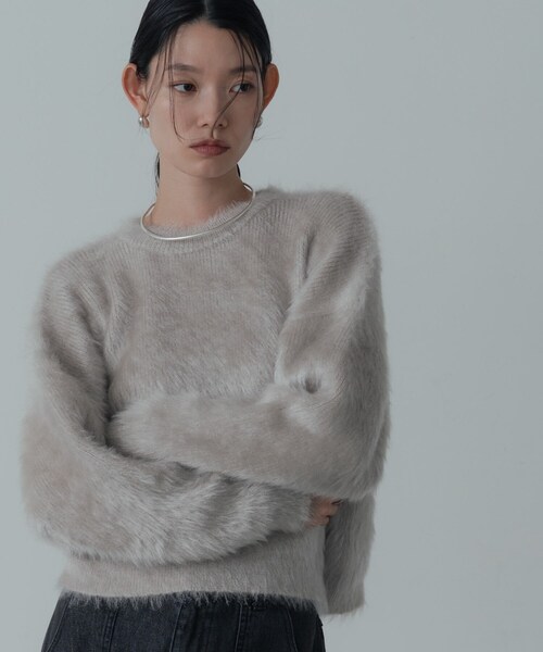 GALLEST(ギャレスト)の「ドロップショルダーシャギーニット(ニット/セーター・レディース・ライトグレー/ホワイト/サックスブルー/ピンク系・38)」の6枚目の写真