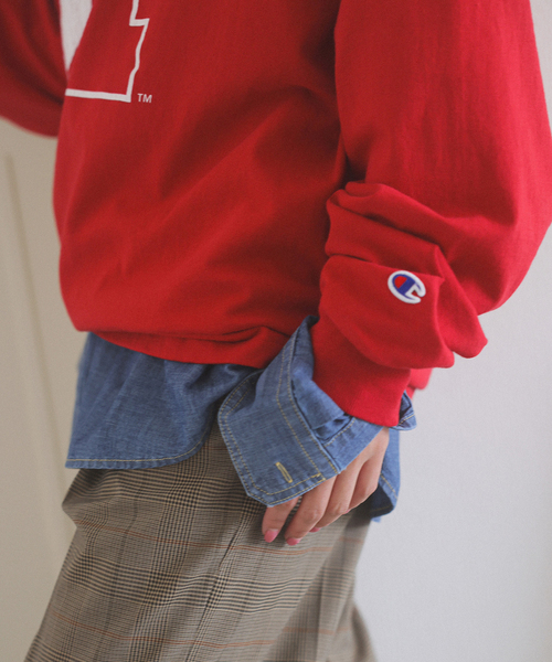 Spick & Span(スピックアンドスパン)の「Champion/チャンピオン LONG SLEEVE TSH(Tシャツ/カットソー・レディース・レッド/ネイビー・MEDIUM)」の13枚目の写真