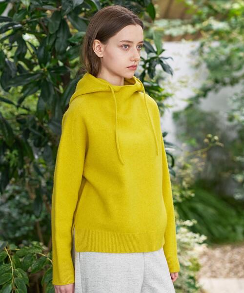 DRESSTERIOR（ドレステリア）の「カシミヤブレンドフードニット（ニット/セーター・レディース・イエロー系その他/ライトブルー/ワインレッド/ナチュラル/ライトグレー・36/34/38）」の4枚目の写真