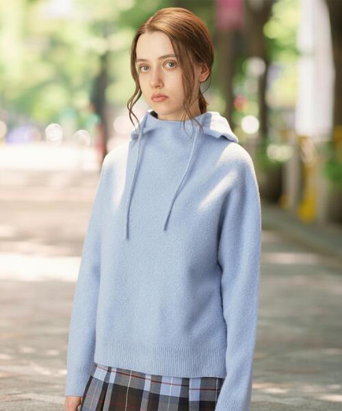 DRESSTERIOR（ドレステリア）の「カシミヤブレンドフードニット（ニット/セーター・レディース・イエロー系その他/ライトブルー/ワインレッド/ナチュラル/ライトグレー・36/34/38）」の3枚目の写真