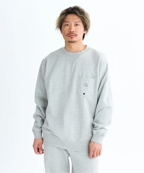 ボッテガ　グレー スウェット　トレーナー セール】PG DNA SWEAT CREW /クイックシルバー胸ポケットワンポイント