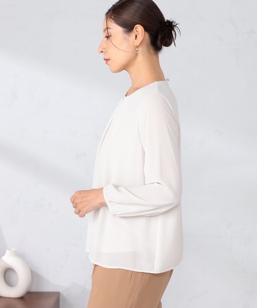 GALLORIA(ギャローリア)の「洗濯機で洗える レースタックブラウス(シャツ/ブラウス・レディース・アイボリー/ブラック・S/M/L/LL)」の6枚目の写真