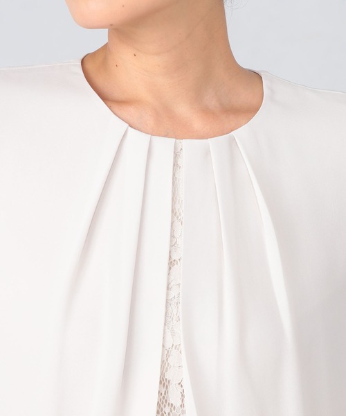 GALLORIA(ギャローリア)の「洗濯機で洗える レースタックブラウス(シャツ/ブラウス・レディース・アイボリー/ブラック・S/M/L/LL)」の3枚目の写真