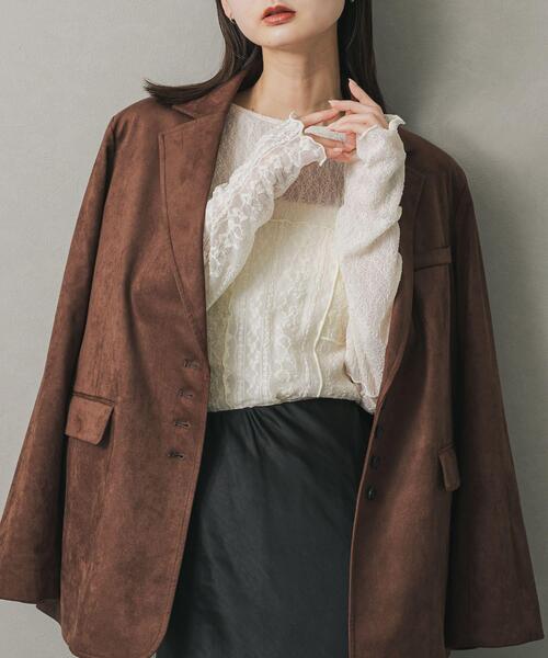 SENSE OF PLACE by URBAN RESEARCH（センスオブプレイスバイアーバンリサーチ）の「パッチワークレーストップ（Tシャツ/カットソー・レディース・アイボリー/ブラック/ブラウン・ONE）」の2枚目の写真