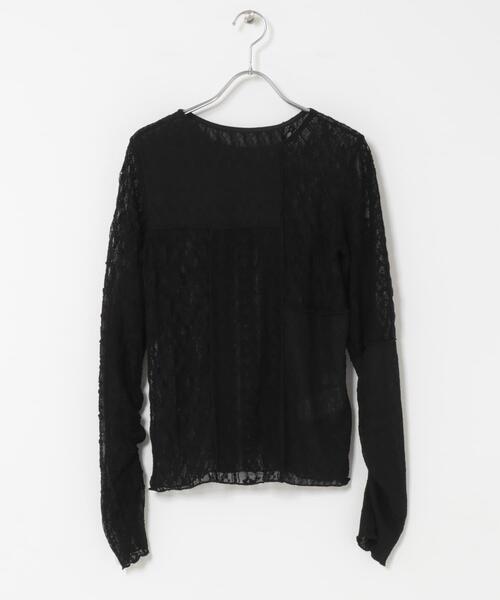 SENSE OF PLACE by URBAN RESEARCH（センスオブプレイスバイアーバンリサーチ）の「パッチワークレーストップ（Tシャツ/カットソー・レディース・アイボリー/ブラック/ブラウン・ONE）」の19枚目の写真