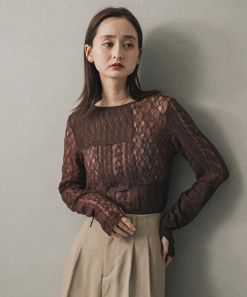 セール】パッチワークレーストップ（Tシャツ/カットソー）｜SENSE OF