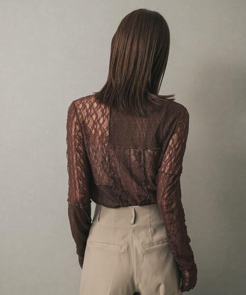 SENSE OF PLACE by URBAN RESEARCH（センスオブプレイスバイアーバンリサーチ）の「パッチワークレーストップ（Tシャツ/カットソー・レディース・アイボリー/ブラック/ブラウン・ONE）」の10枚目の写真