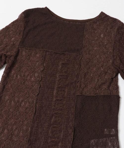 SENSE OF PLACE by URBAN RESEARCH（センスオブプレイスバイアーバンリサーチ）の「パッチワークレーストップ（Tシャツ/カットソー・レディース・アイボリー/ブラック/ブラウン・ONE）」の15枚目の写真