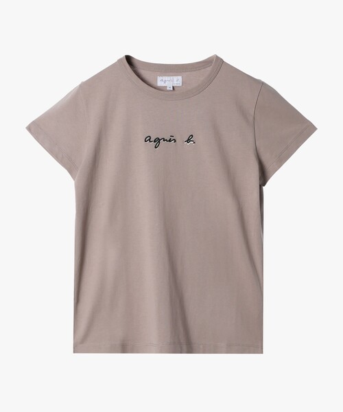 ロゴ刺繍 コットン 半袖 Tシャツ 