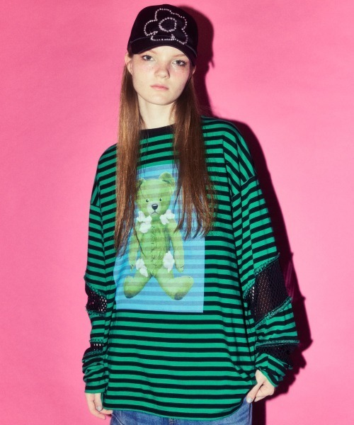 Candy Stripper(キャンディストリッパー)の「3WAY LACE SCARF キャップ(キャップ・レディース・オフホワイト/ブラック・FREE)」の10枚目の写真