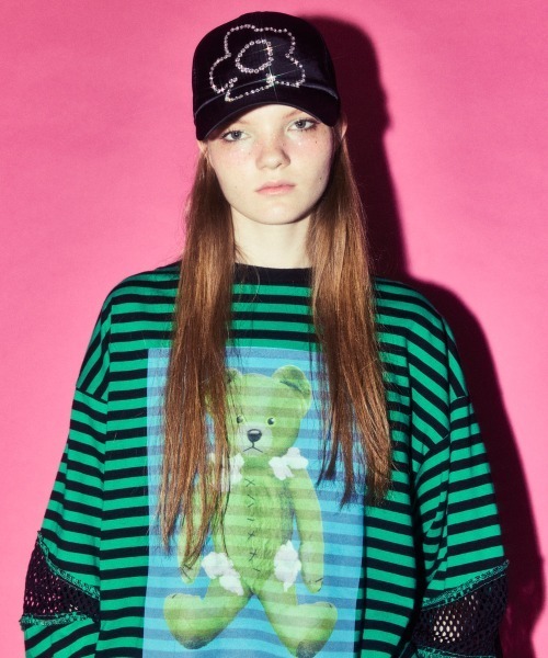 Candy Stripper(キャンディストリッパー)の「3WAY LACE SCARF キャップ(キャップ・レディース・オフホワイト/ブラック・FREE)」の8枚目の写真