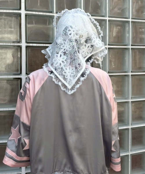 Candy Stripper(キャンディストリッパー)の「3WAY LACE SCARF キャップ(キャップ・レディース・オフホワイト/ブラック・FREE)」の15枚目の写真