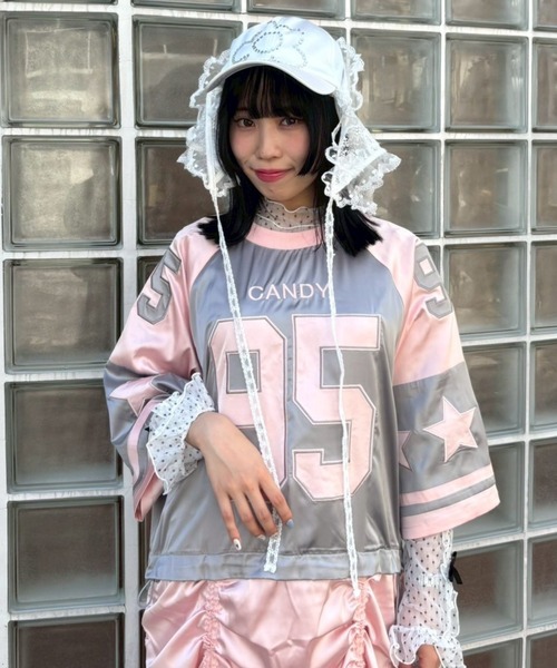 Candy Stripper(キャンディストリッパー)の「3WAY LACE SCARF キャップ(キャップ・レディース・オフホワイト/ブラック・FREE)」の13枚目の写真