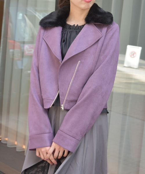 セール】ファー襟カットスエードコート（ダッフルコート）｜axes femme