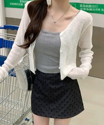 【EIZZ/アイズ】シアーニット Vネック カーディガン