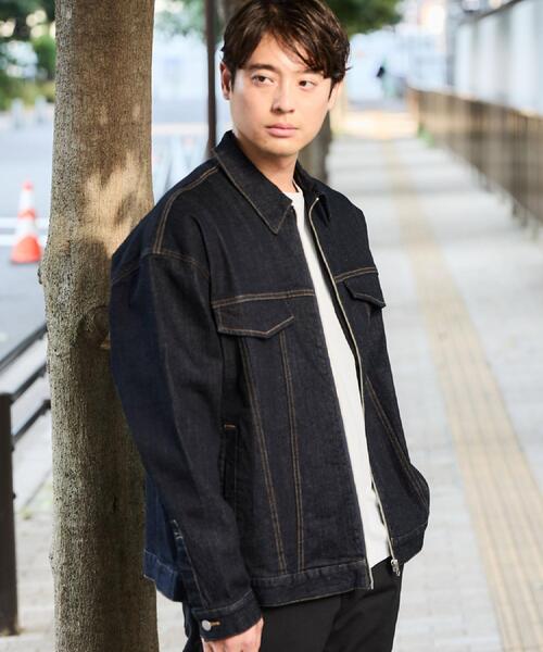 THE SHOP TK (ザ ショップ ティーケー )の「コットンデニムブルゾン 【セットアップ可】(デニムジャケット・メンズ・ブラック/ネイビー・04/03/02)」の17枚目の写真