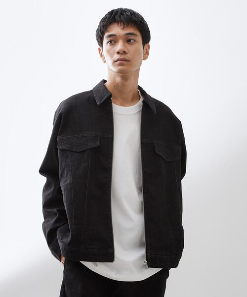 THE SHOP TK (ザ ショップ ティーケー )の「コットンデニムブルゾン 【セットアップ可】(デニムジャケット・メンズ・ブラック/ネイビー・04/03/02)」の19枚目の写真