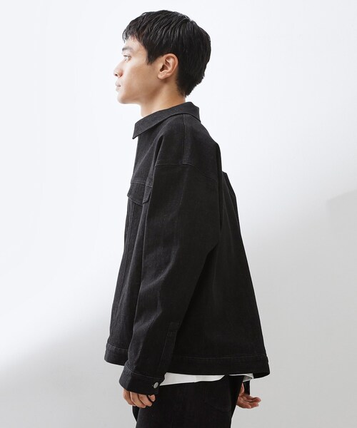THE SHOP TK (ザ ショップ ティーケー )の「コットンデニムブルゾン 【セットアップ可】(デニムジャケット・メンズ・ブラック/ネイビー・04/03/02)」の20枚目の写真
