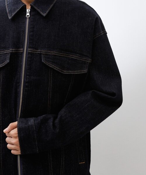 THE SHOP TK (ザ ショップ ティーケー )の「コットンデニムブルゾン 【セットアップ可】(デニムジャケット・メンズ・ブラック/ネイビー・04/03/02)」の9枚目の写真