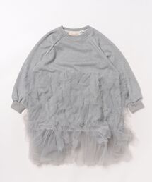 aimoha（アイモハ）の「【aimoha-KIDS-】キッズ　チュールフリル×スウェットワンピース（ワンピース・キッズ）」