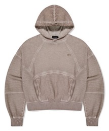 『mahagrid/マハグリッド』 DYED CURVED SEAM CROP HOODIE/オーバーダイ加工 カーブデザインクロップドパーカー