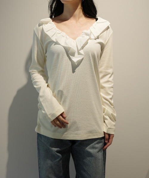 MANOF（マノフ）の「MANOF 2WAY FRILL NECK CUT TOPS（Tシャツ