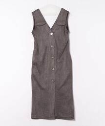 12Twelve Agenda | フェイクスエード前釦ナロージャンスカ(ジャンパースカート)