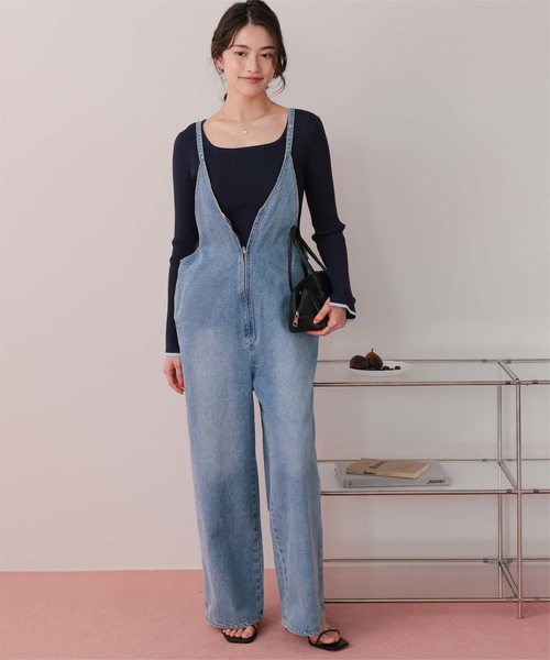 titivate(ティティベイト)の「フロントファスナーデザインデニムキャミソールサロペット(サロペット/オーバーオール・レディース・ベージュ/ブルー/ライトブルー・SP/L/M/S)」の16枚目の写真